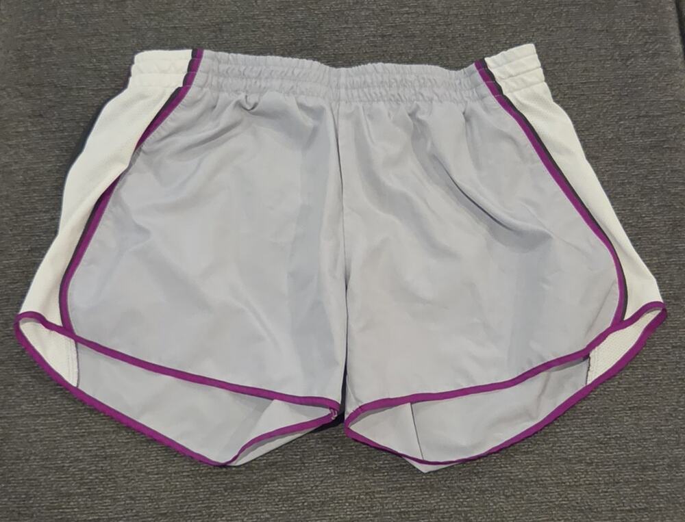 Nike Dri-Fit Women's Running Shorts. Medium. Grey/White/Pink Trim